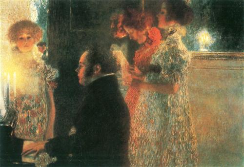 "Schubert at the Piano" II (1899) - Gustav Klimt