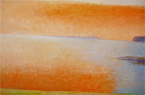 Wolf Kahn - "Orange Cloud Over the Adriatic Sea" (1996)