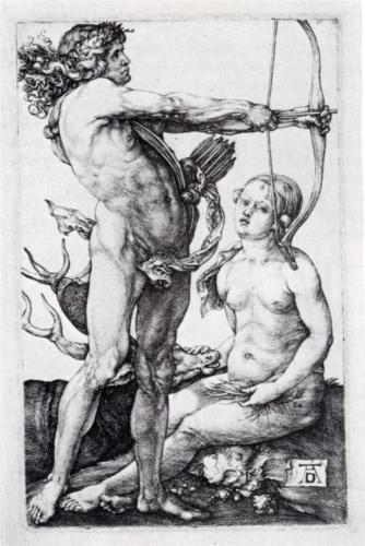 Albrecht Dûrer - "Apollo and Diana(" (1502)