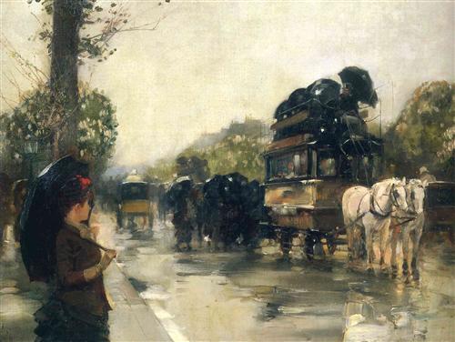 "April Showers, Champs Élysées Paris" - Childe Hassam