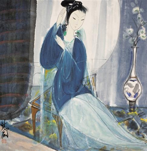 "Lady in Blue" - Lin Fengmian