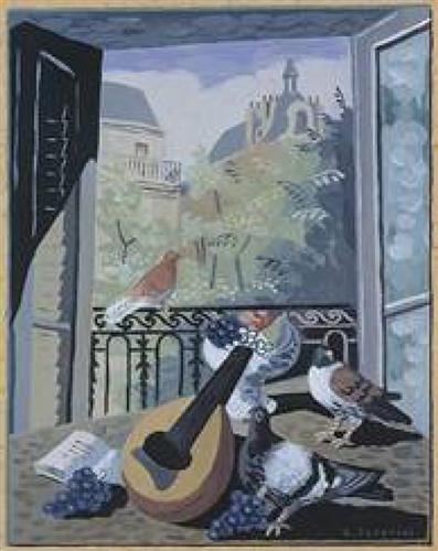 "Window with Doves" - Gino Severini