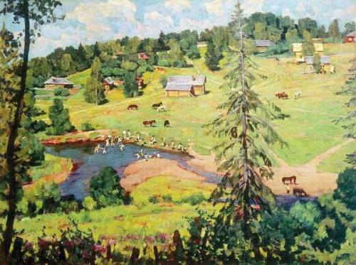 "July Bathing" - Konstantin Yuon