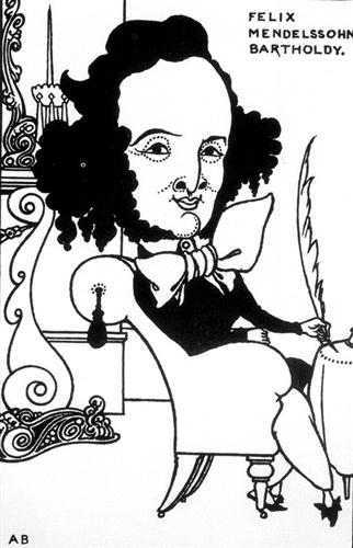            "Caricature of Felix Mendelssohn" -  Aubrey Beardsley